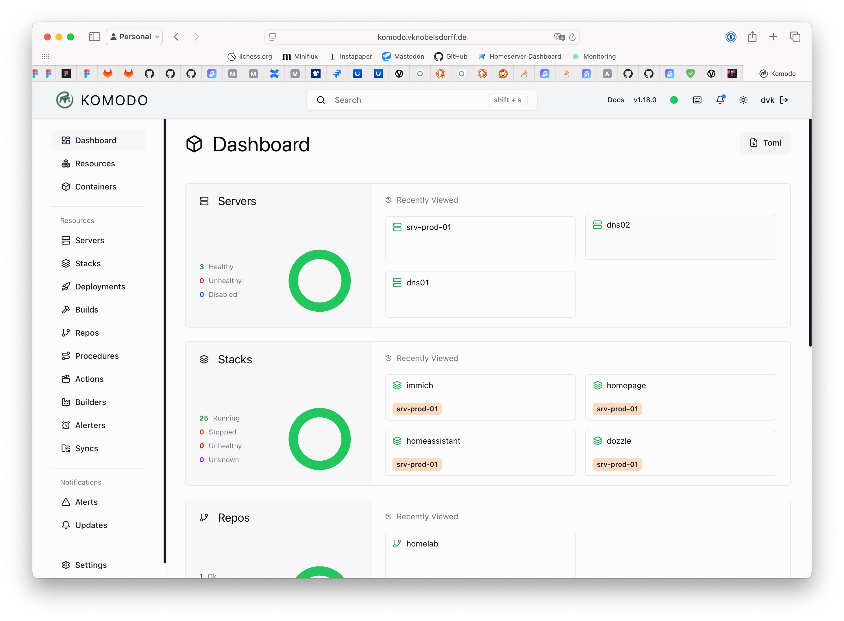 An image showing the Komodo web UI.